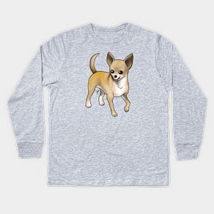 Dog - Chihuahua - Short Haired - Fawn Kids Long Sleeve T-Shirt